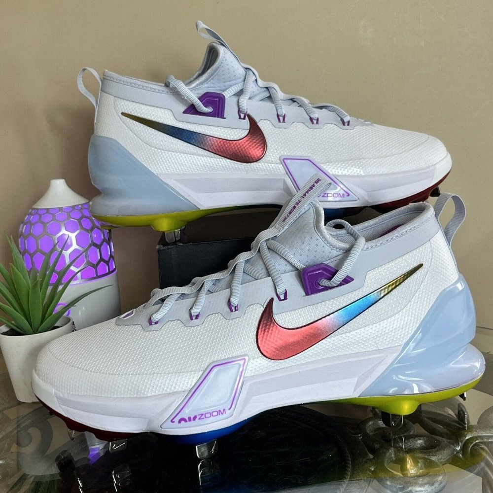 Nike Force Zoom Trout 9 Elite Mens Size 7 Baseball Cleats FV4575-106 White Multi